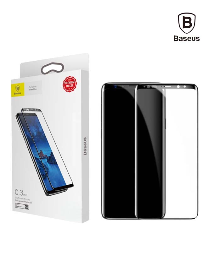 Baseus Tempered Glass 0.3mm All-screen Arc-surface For Galaxy S9 Black (SGSAS9-TM01)